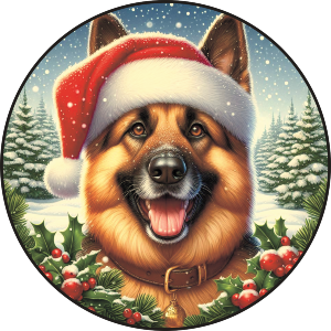 German Shepherd Santa Hat