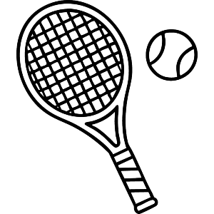 Tennis racket and ball
