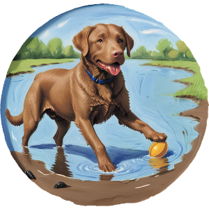 Retriever In Water