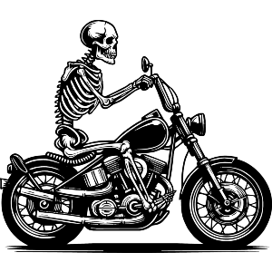 Skeleton Riding A Motorcycle