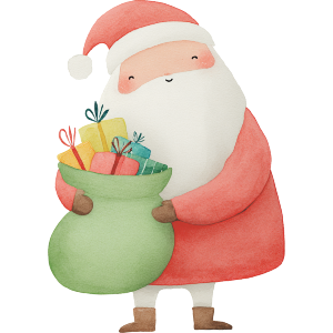 Cute Santa Holding Presents