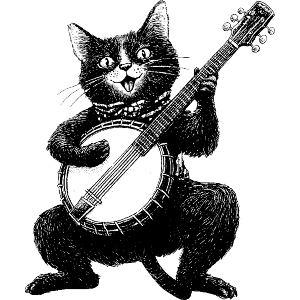 Funny Cat Playing Banjo