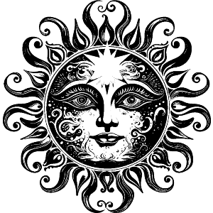 Vintage Sun with Face