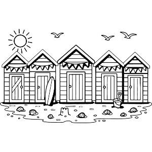 Row of Beach Huts