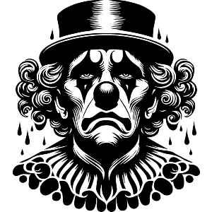 Circus Clown In The Rain