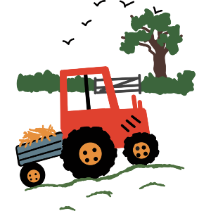 Tractor With a Trailer of Corn