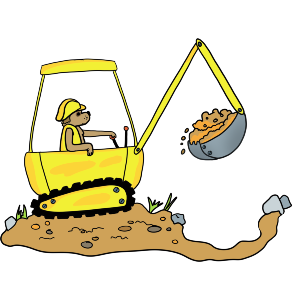 Dog Driving Digger