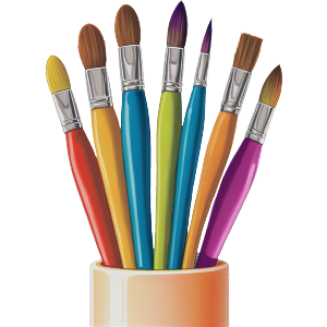 Colourful Artist Brushes