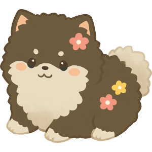 Cute Puppy with Flowers