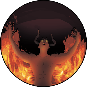 Demonic Figure in Flames