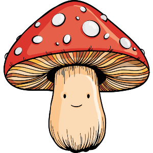 Smiling Toadstool Mushroom