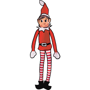 Adorable Elf On The Shelf Illustration