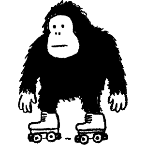 Gorilla Wearing Roller Skates