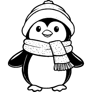Cute Penguin Wearing Scarf