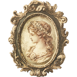 Rococo Beautiful Woman Portrait Brooch
