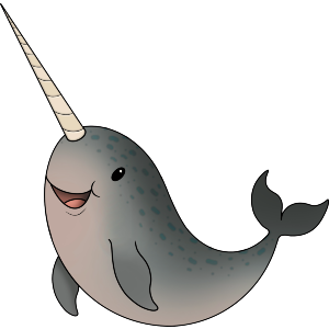 Cute Swimming Narwhal