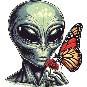 Alien With Butterfly
