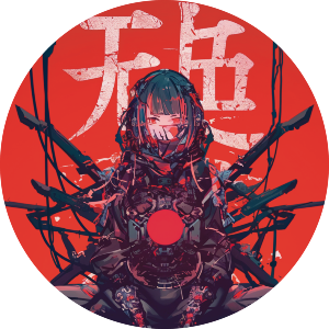 Japanese Cyberpunk Futuristic Girl Red