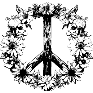 Peace Sign with Flowers 