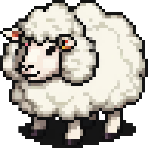 Pixel Art Fluffy Sheep