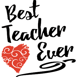 Best Teacher Ever With Red Heart