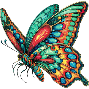 Exotic Butterfly In Flight