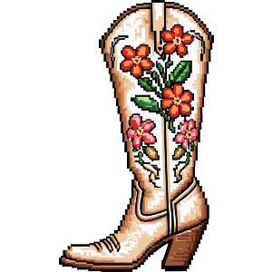 Pixel Style Cowgirl Boot