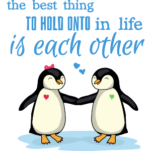 Penguins Holding Hands
