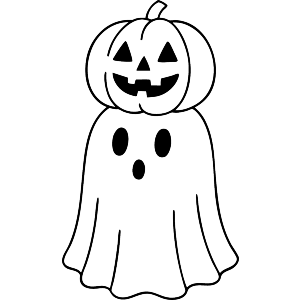 Ghost with pumpkin on head
