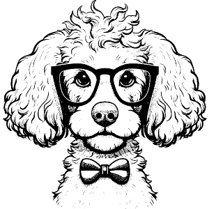 Poodle with Glasses