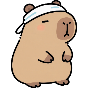 Capybara Wearing Headband