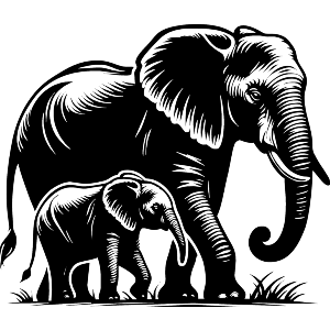 Mother & Baby Elephant