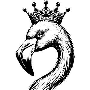 Flamingo Wearing Crown