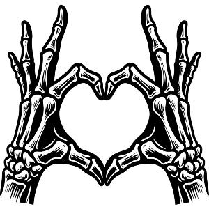 Skeleton Hands Heart Sign
