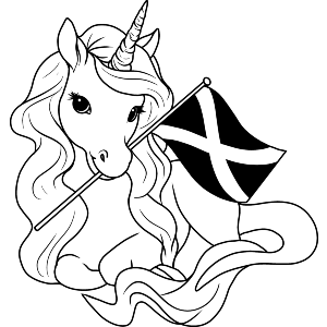 Scottish Unicorn With Flag