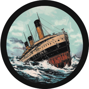 Sinking Ship in Circle Frame