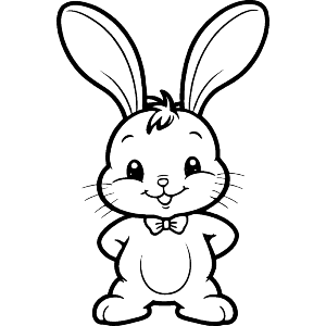 Happy Bunny Wearing A Bow Tie