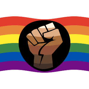 Waving Rainbow QPOC Flag