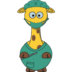 Cartoon Giraffe Surgeon