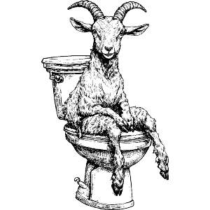 Goat on Toilet 