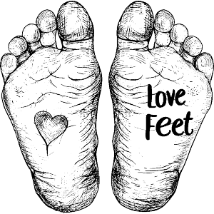 Love Feet with Sketchy Feet and Heart