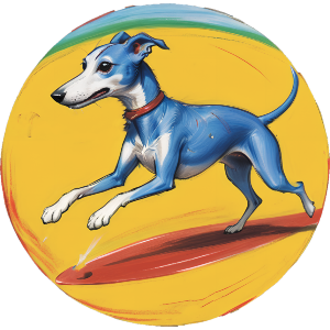 Whippet On A Racetrack