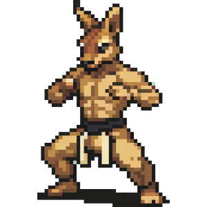 Martial Arts Kangaroo Pixel Art