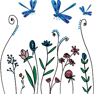 Dragonflies In Wildflowers