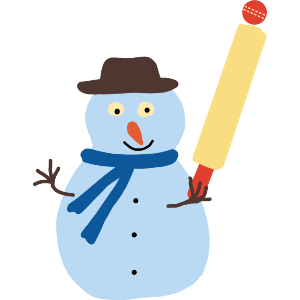 Mr Snowman Playing Cricket