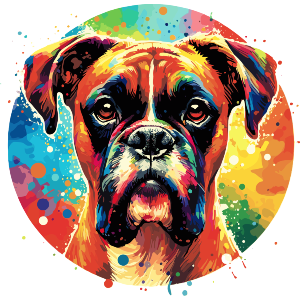 Colourful Boxer Dog Portrait