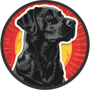 Black Labrador in Circle Frame