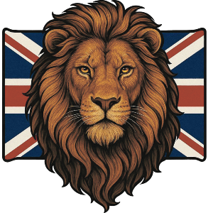 Lion with Union Jack Portrait 