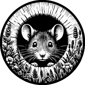 Cute Field Mouse Hiding