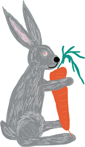 Rabbit with a carrot 